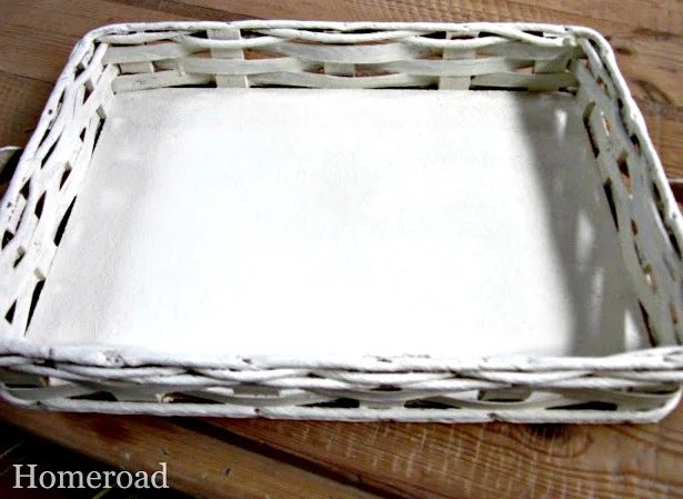 square basket painted white