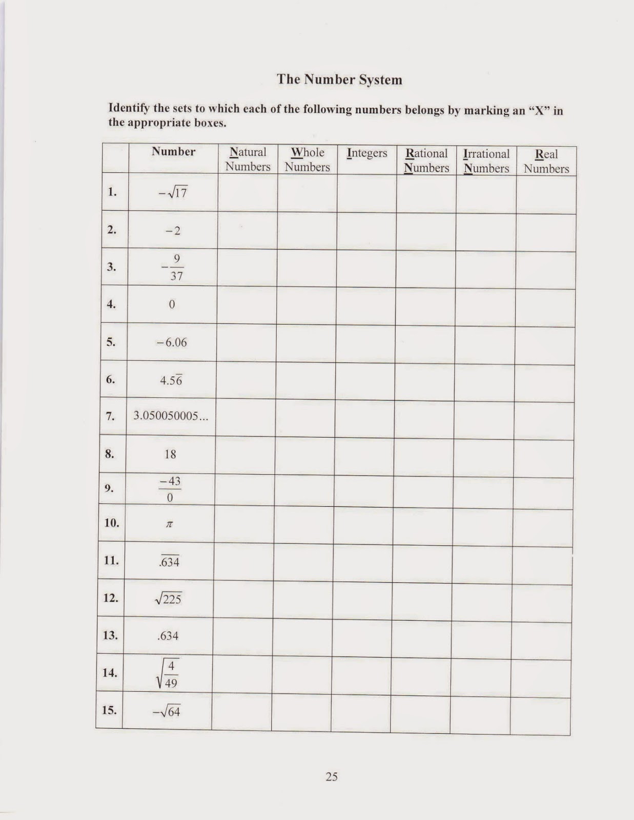 organizing-the-real-numbers-worksheet