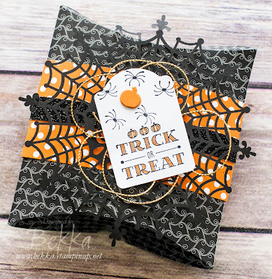 Trick or Treat Pillow Box made using Stampin' Up! UK Supplies - available here