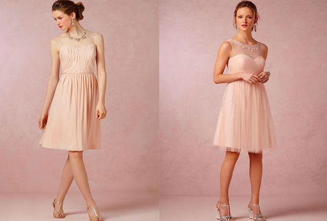 vestidos palo rosa con zapatos