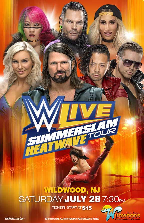 WWE returns to the Wildwoods Convention Center, July 28th; tickets now