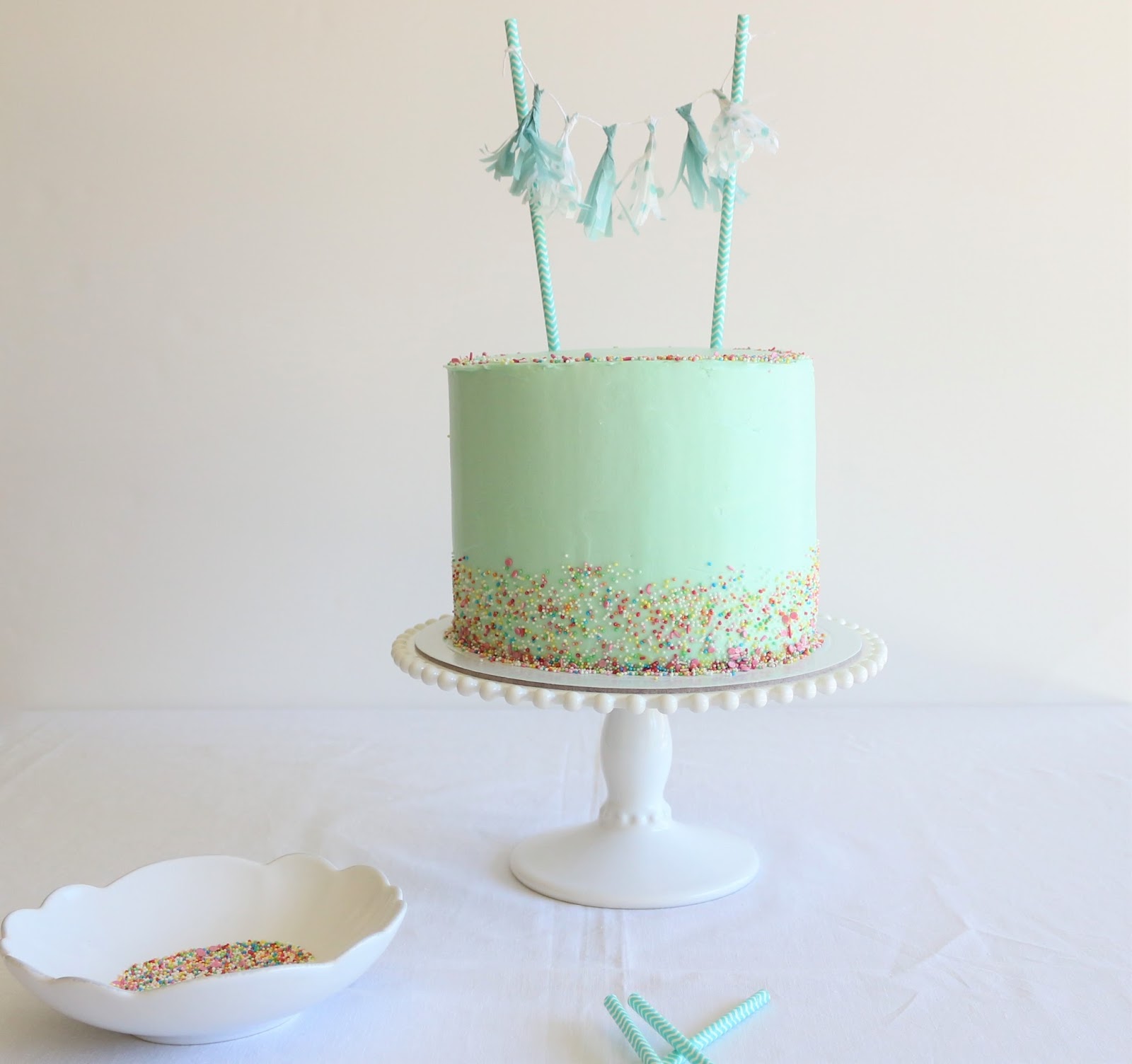 Blog Sweet Lime Bolo confetti verde água