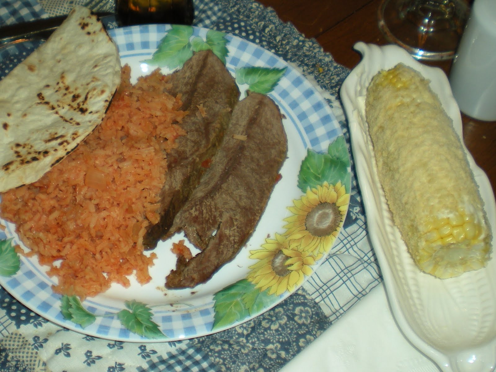 Mexican Style Pot Roast, Spanish Rice and Mexican Corn on the Cob