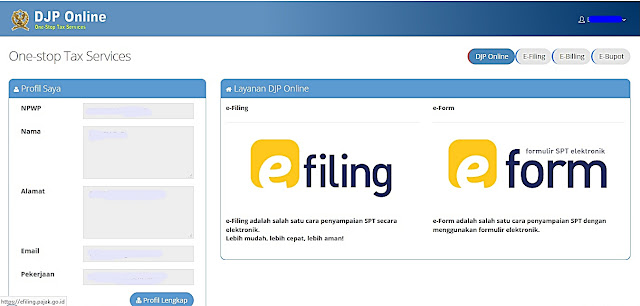 Portal mengisi SPT tahunan secara daring