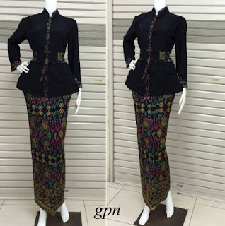 Seragam batik pramugari atasan polos hitam Seragam batik pramugari atasan polos hitam