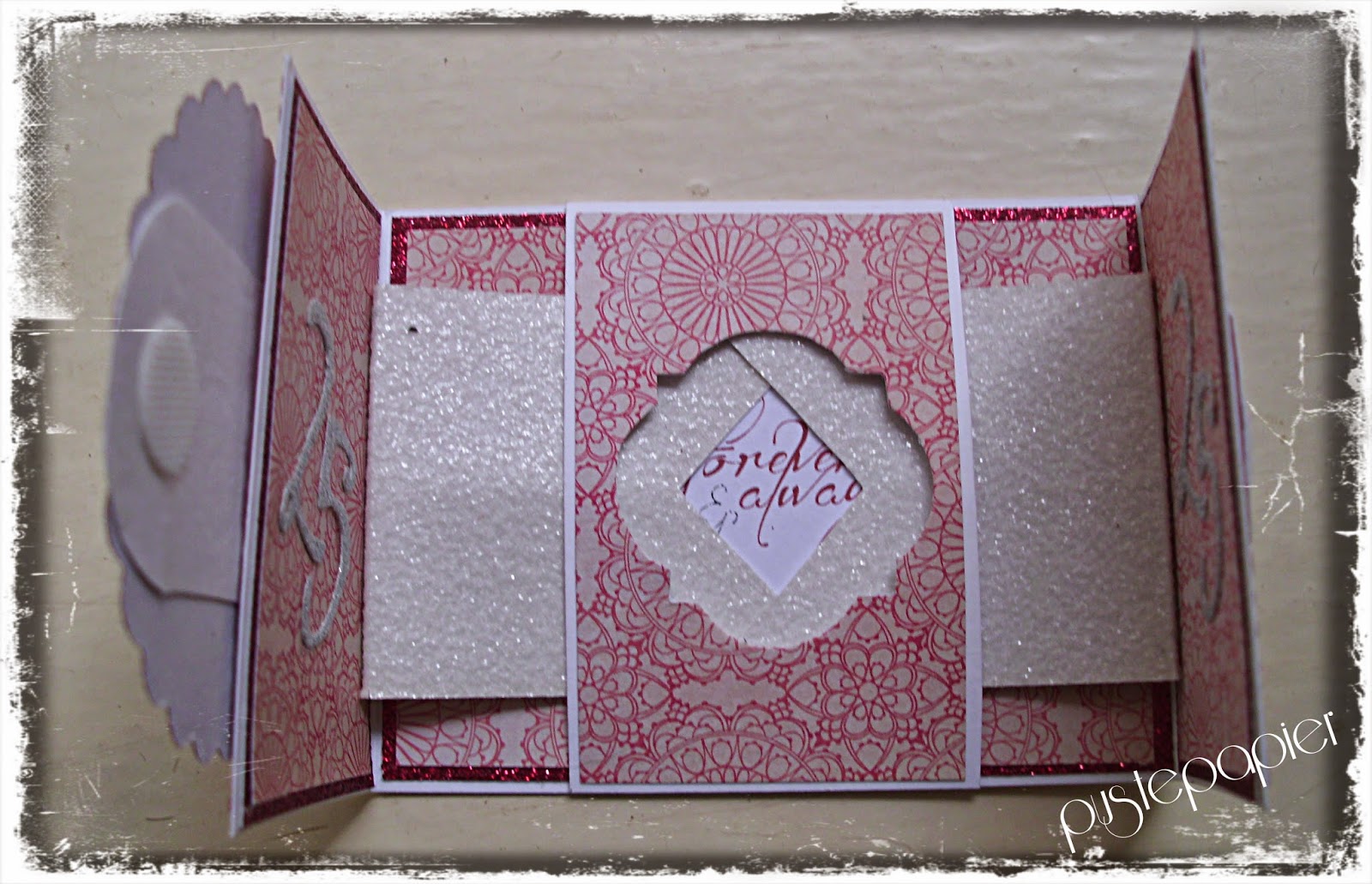 Pustepapier : Magic Window Card zur Silberhochzeit