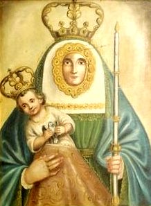 Virgen de la Candelaria Retrato de la Virgen de la Candelaria cargando al niño Jesús