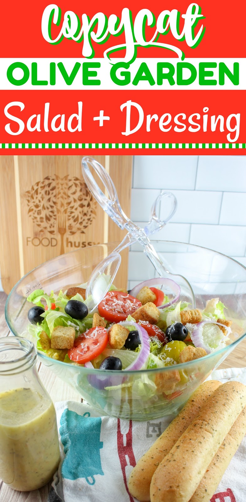 Recipe: Copycat Olive Garden Salad + Italian Dressing - The Food Hussy