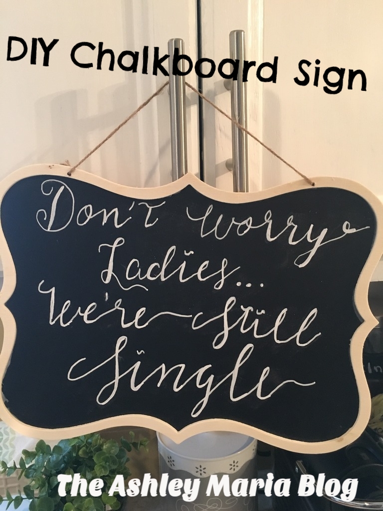 The Ashley Maria Blog DIY Chalkboard Sign