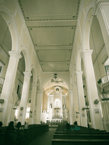 View from the aisle of Sto. Domingo Church at Largo do Senado in Macau