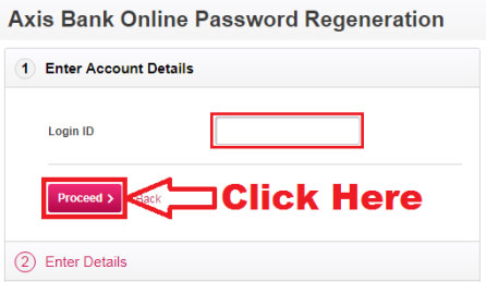 how to reset axis bank login password
