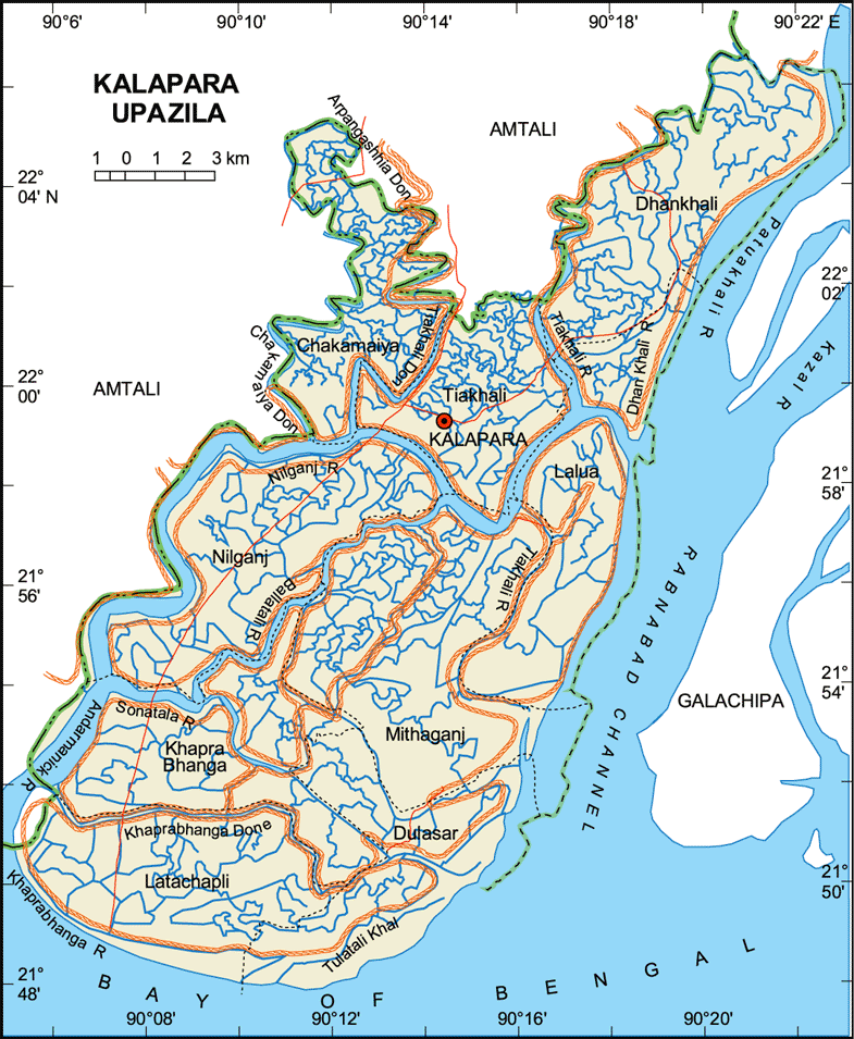 Kalapara Upazila Map Patuakhali District Bangladesh