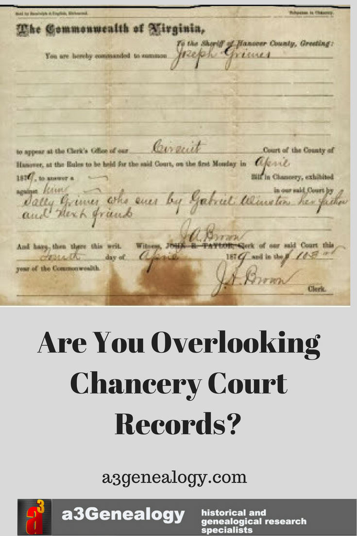 a3Genealogy Are You Overlooking Chancery Court Records?