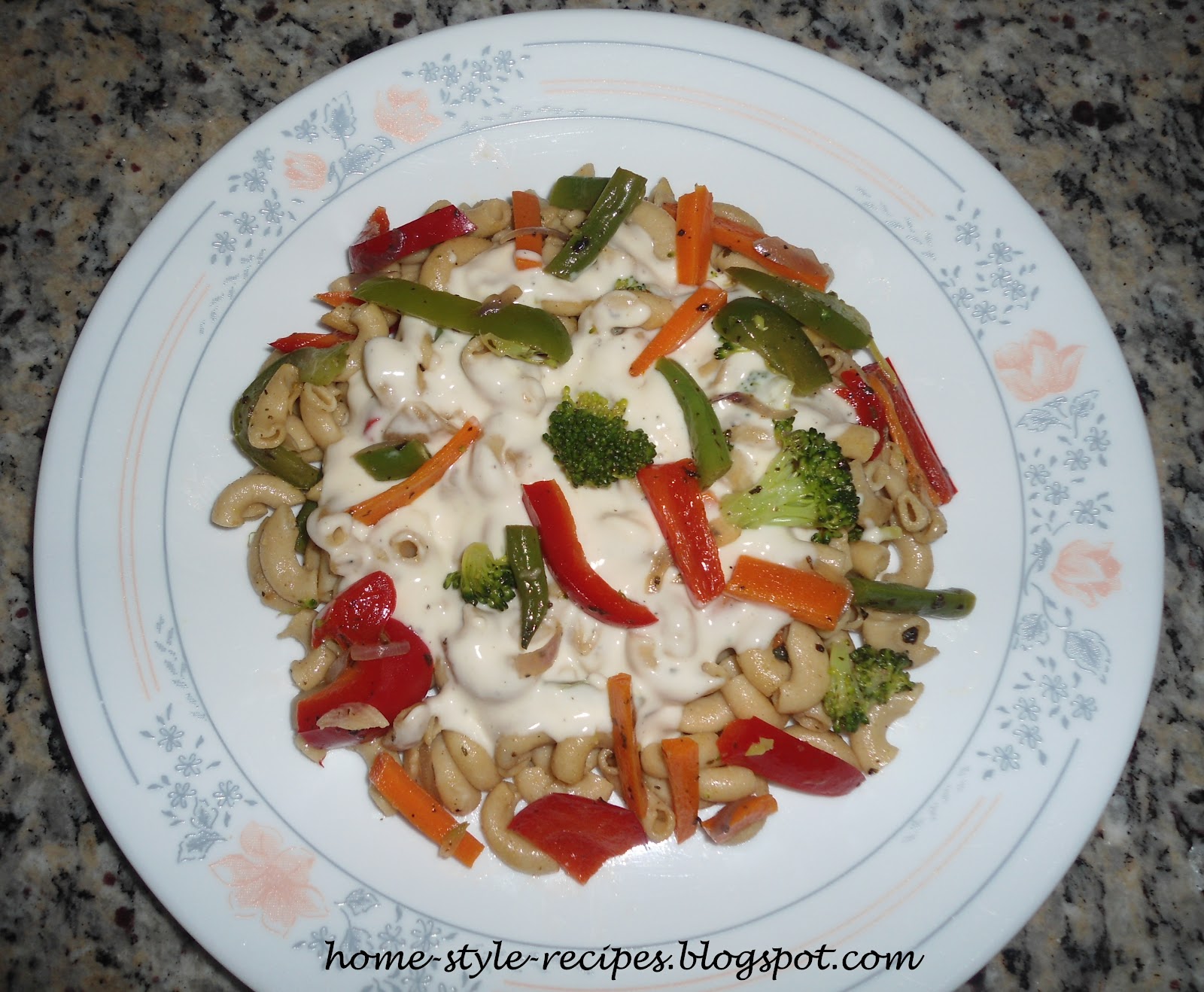 ShareARecipe Vegetable Alfredo Pasta