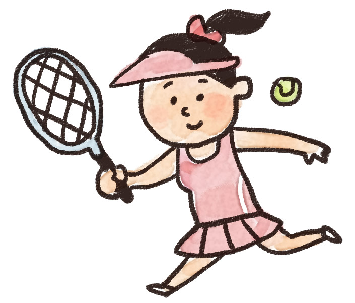 テニスをしている女性のイラスト ゆるかわいい無料イラスト素材集
