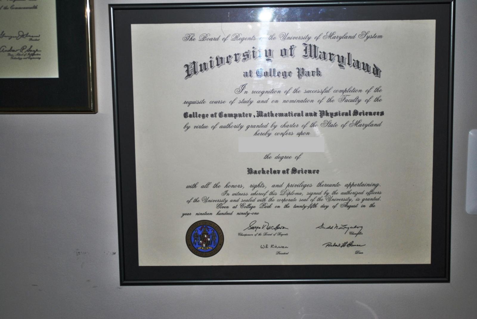 Adventures In Diy Mounting My Diploma For 8 Then I Put The Frame Back Together Excuse Awful Photos Matting Really Does Look Nice Even Alex Agrees