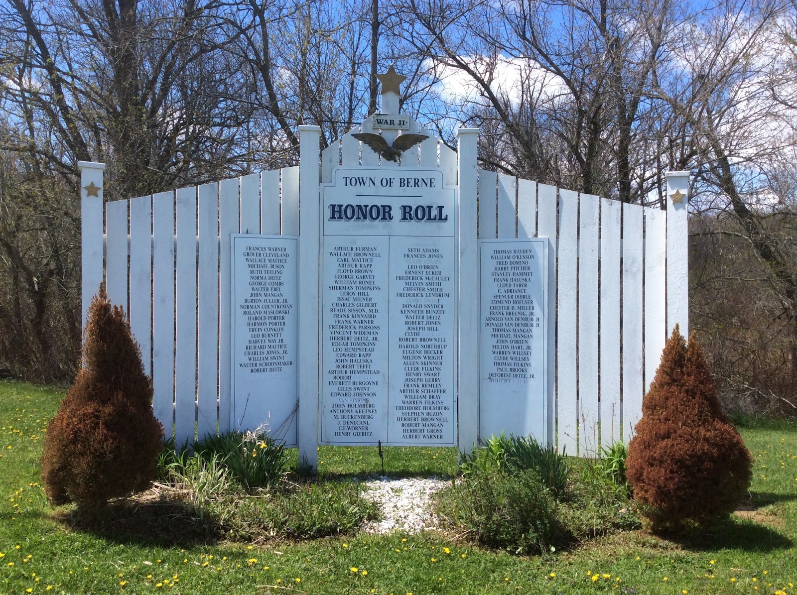 Tangled Roots and Trees Honor Roll Town of Berne (New York) World War