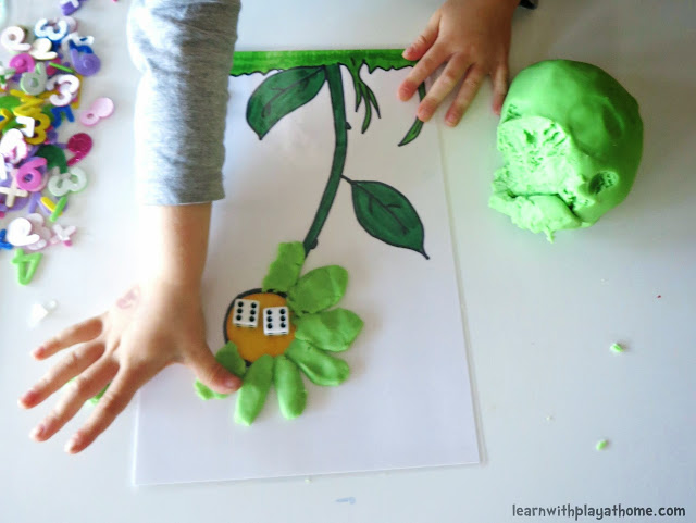 Playdough Flower Mat. Free Printable. Playful Maths.