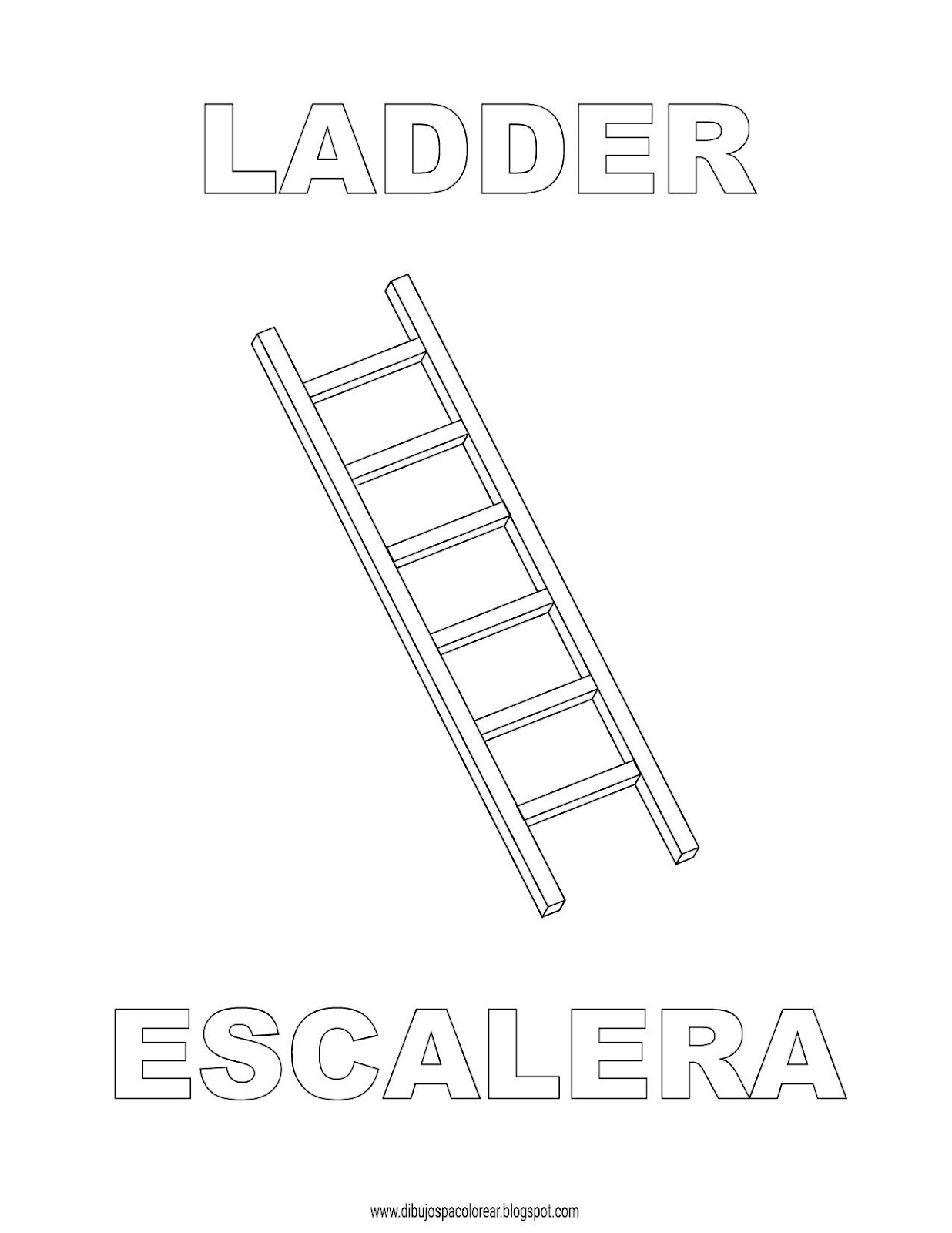 Dibujos Inglés Español con E Escalera Ladder