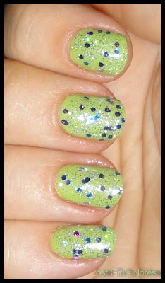 maybelline outloud lime  and NYC 105 starry silver glitter overcoat