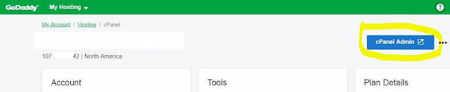 Click cPanel Admin button to log into cPanel Click cPanel Admin button to log into cPanel