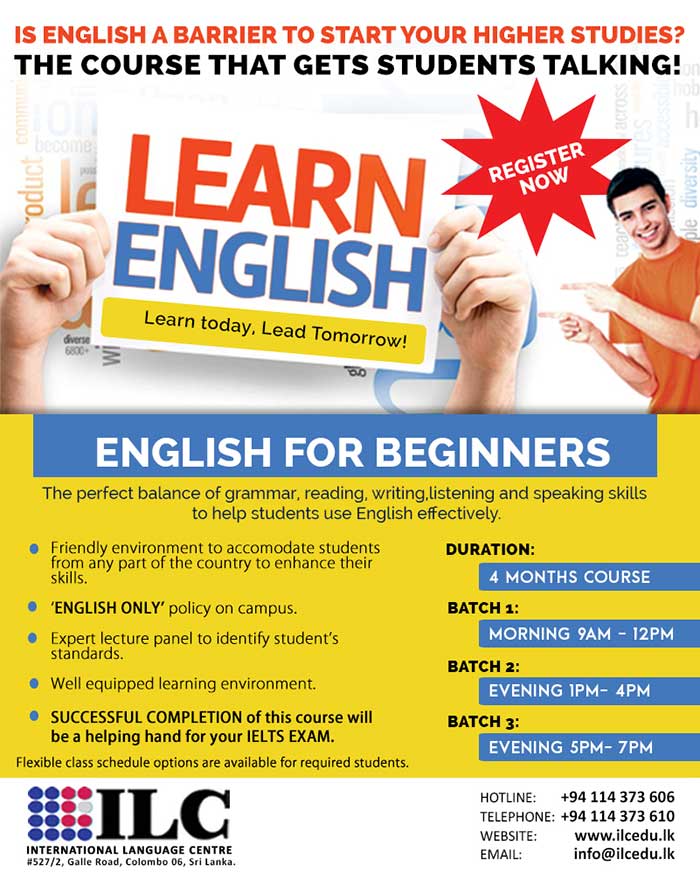 The aim of establishing "International Language Centre Colombo – ILC" is mainly to educate the people on the importance of International Language Studies and offer high standard language classes and internationally recognised General Courses at affordable course fee to acquire the global resources.