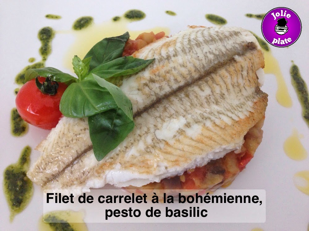 Jolie Plate Filet de carrelet à la bohémienne, pesto de basilic