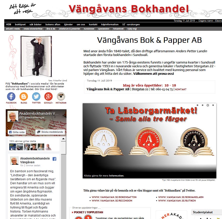 Bokhandelns webbsida
