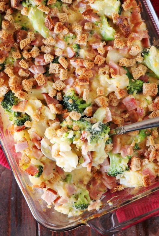 Ham Broccoli & Cauliflower Casserole - The Kitchen is My Playground