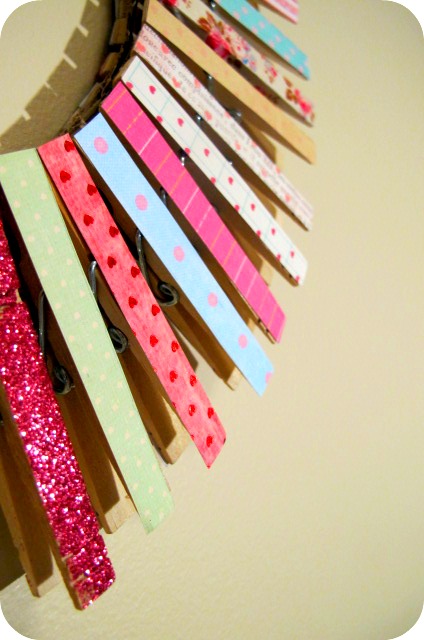 Superfluous: Valentine's Clothespin Wreath