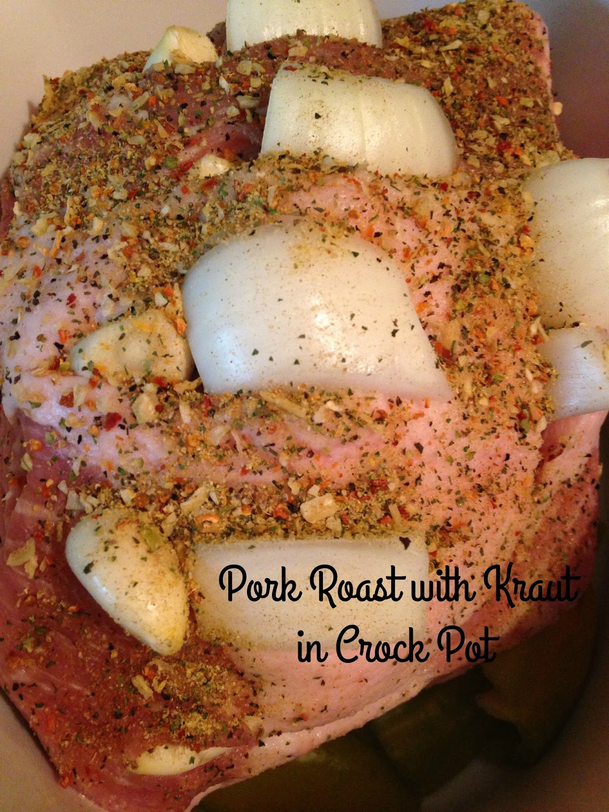 Pork Roast with Kraut in Crock Pot Turnips 2 Tangerines