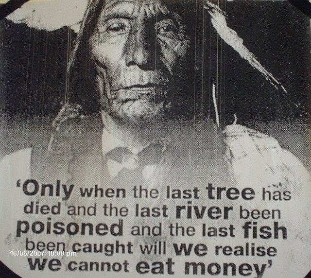Only When The Last Tree Has Died - Native Americans' Wisdom Quotes