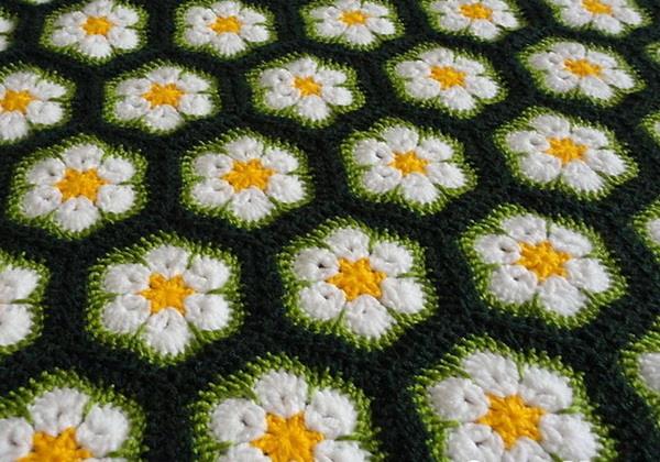 African flower, hexagon motif, crochet pattern African flower, hexagon motif