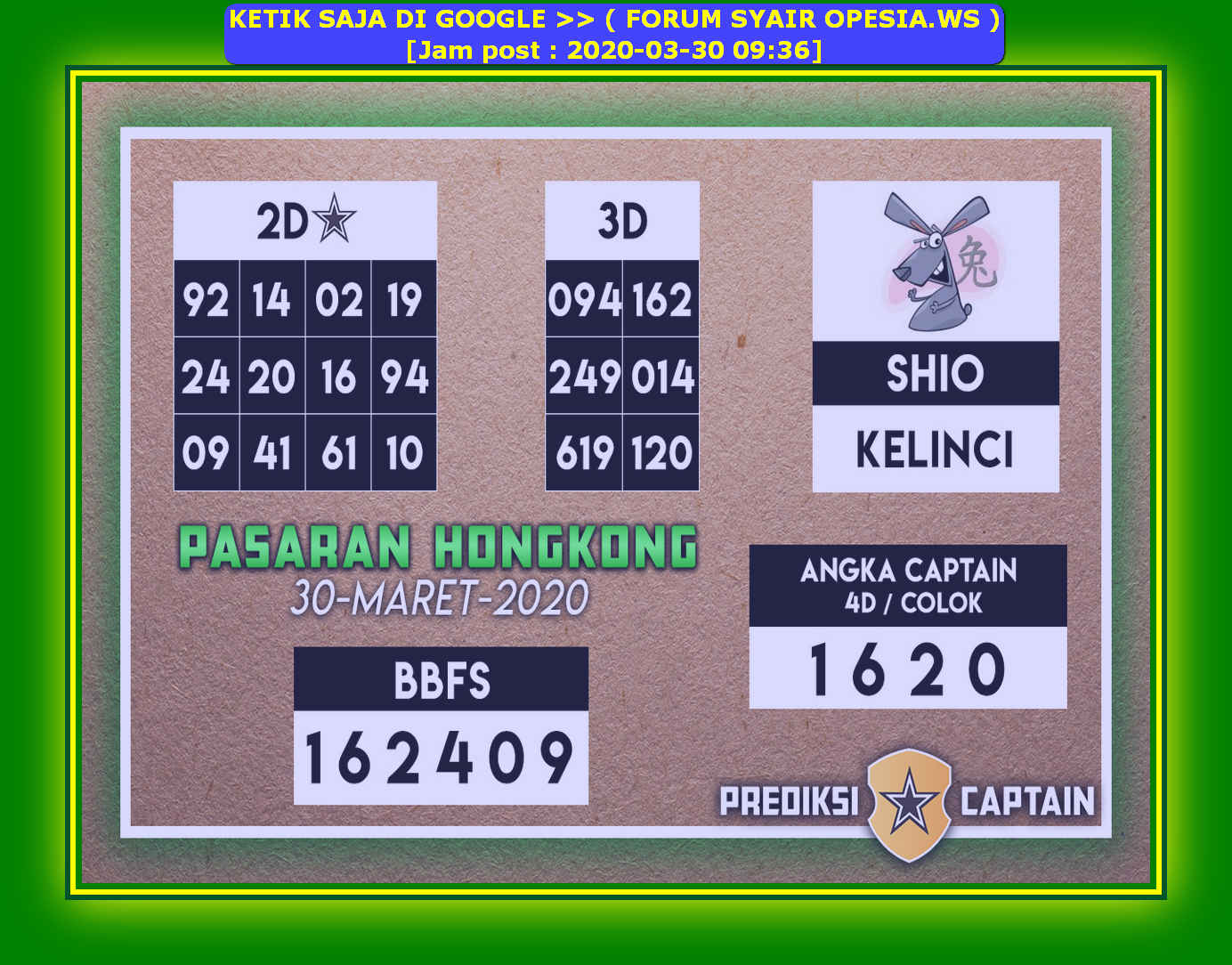 1 New Message Kode Syair Hongkong 30 Maret 2020 Forum Syair Togel Hongkong Singapura Sydney