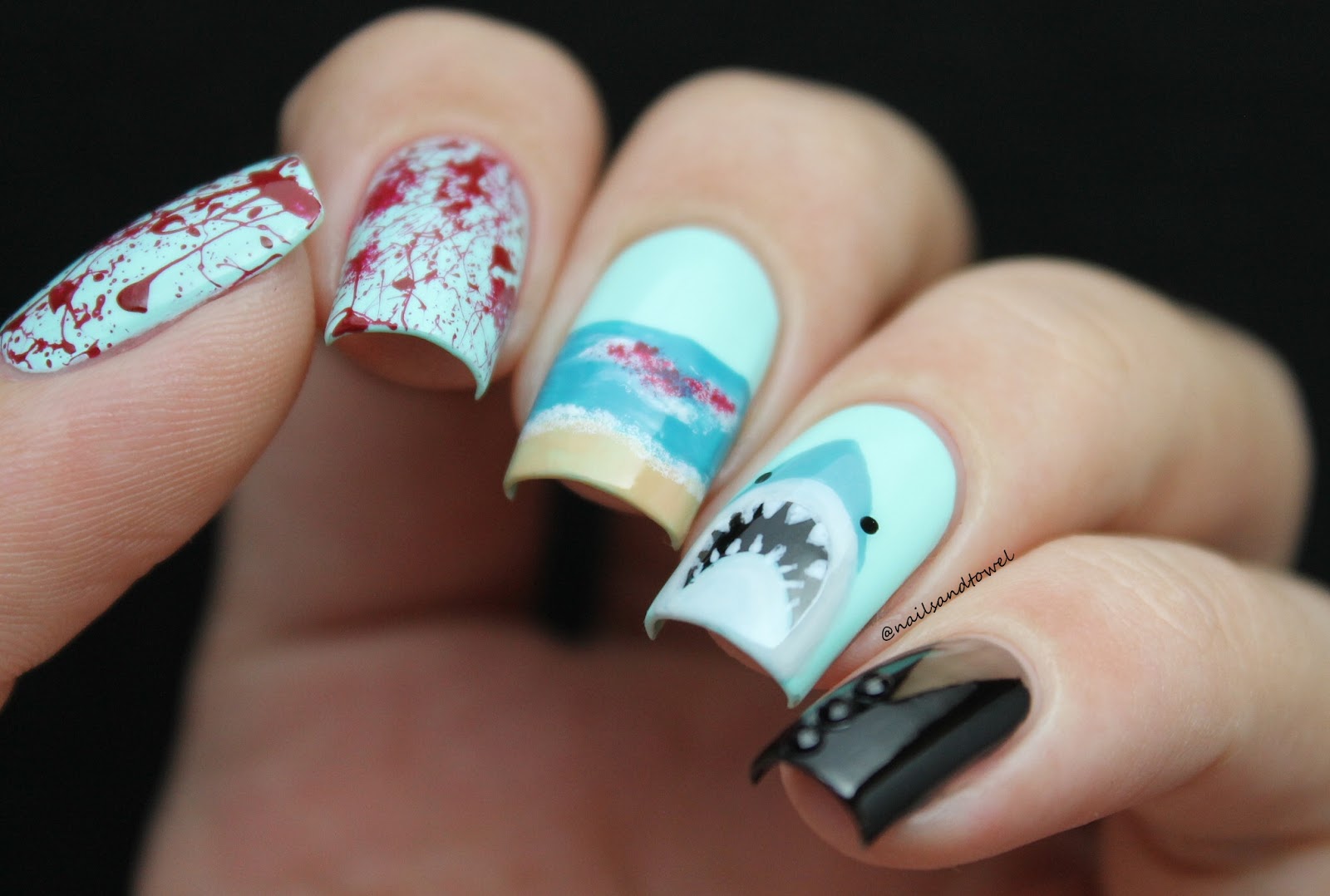 My Nail Art Journal: Shark Nails Inspired By The Movie 