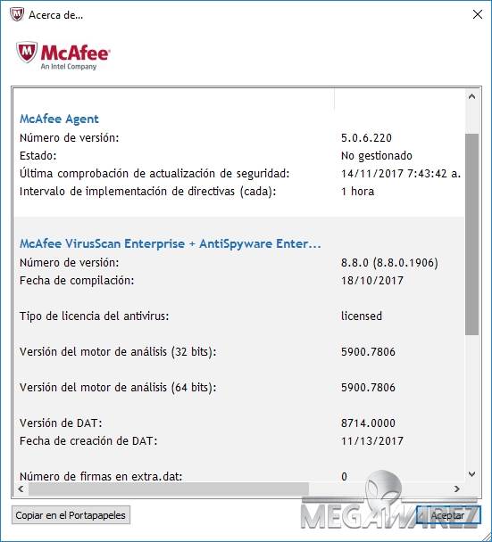 McAfee VirusScan Enterprise imagenes