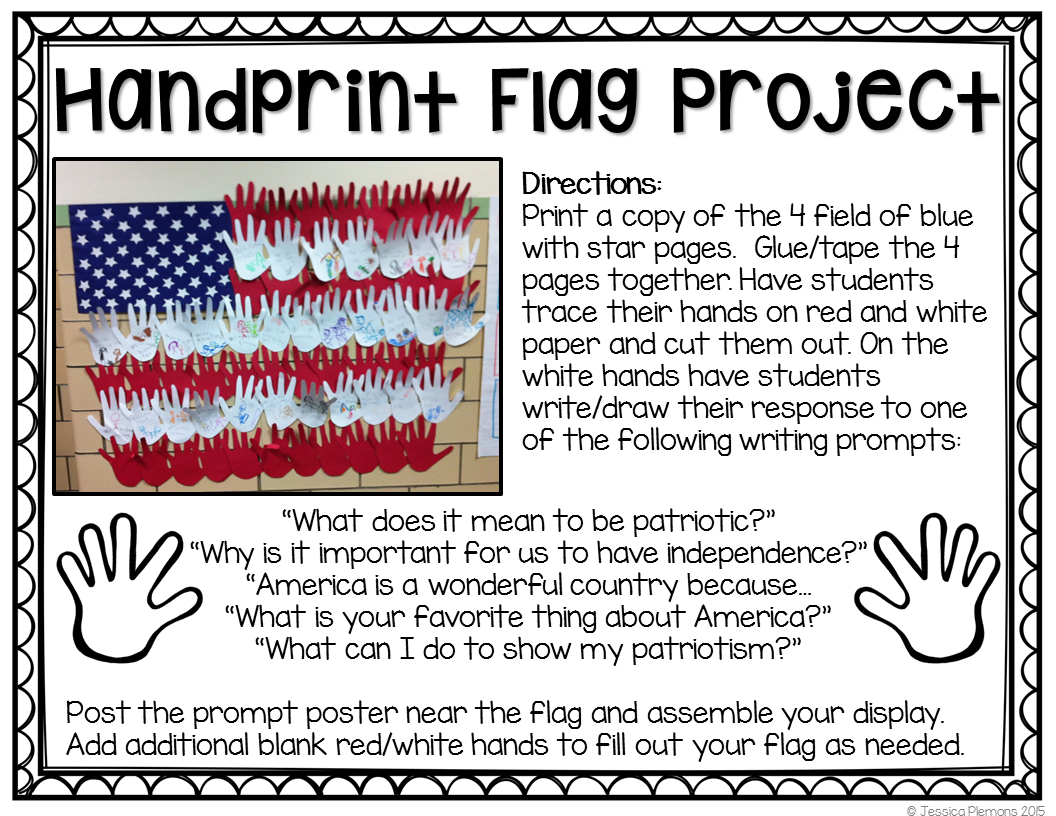 The Elementary Entourage: Celebrating America Handprint Flag
