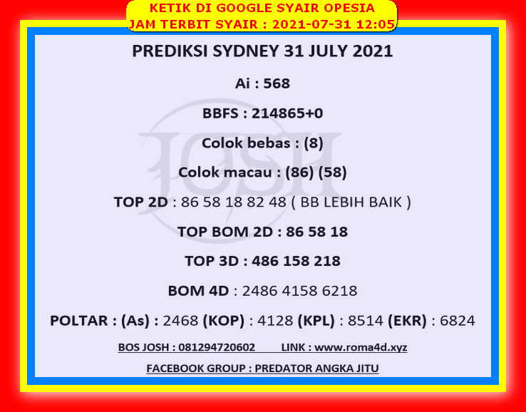 1 New Message Kode Syair Sydney 31 Juli 2021 Forum Syair Togel Hongkong Singapura Sydney 1 New Message Kode Syair Sydney 31 Juli 2021 Forum Syair Togel Hongkong Singapura Sydney