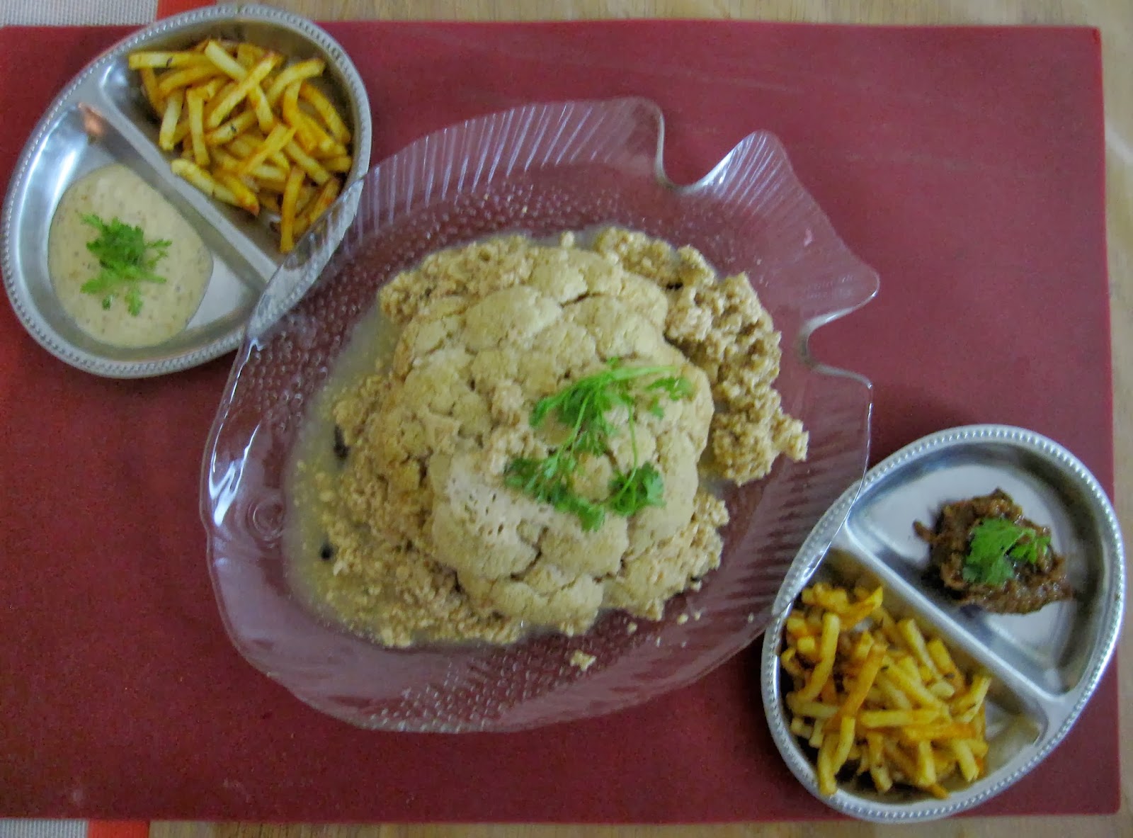 Sita's Ruchulu Cauliflower whole cauliflower cooked in curd (yogurt)