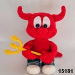 patron gratis demonio amigurumi, free amiguru pattern demon