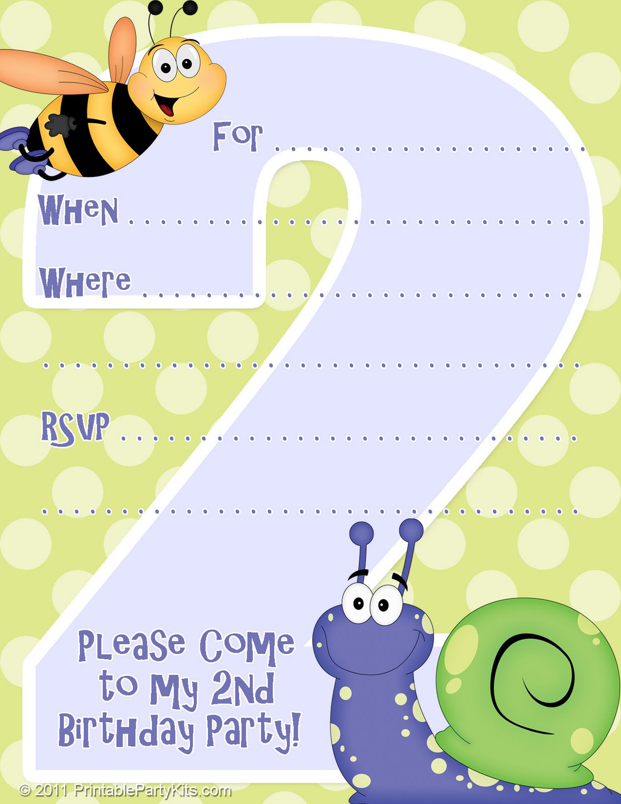 Free Printable Party Invitations Invitation Template For A 2nd Birthday Party