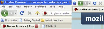 Firefox con barra de título VS Sin barra de título