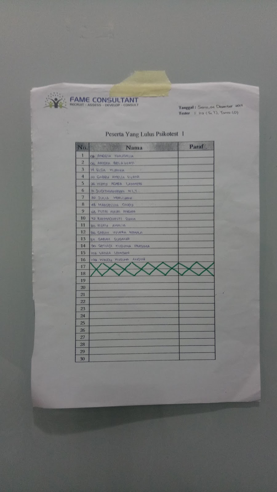 Tes Magang Bakti BCA Desember 2017