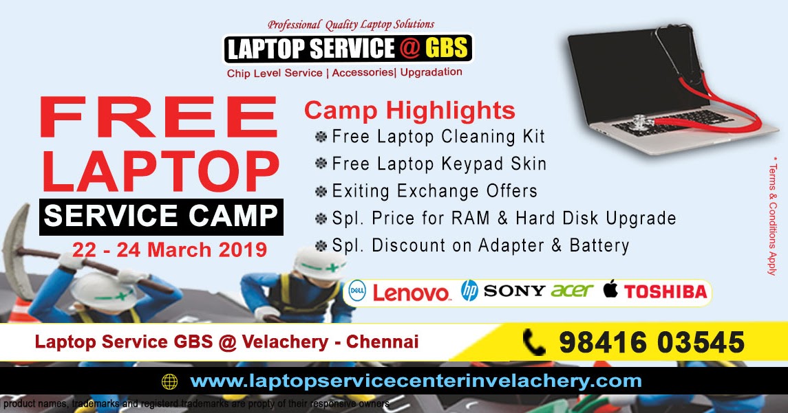 GBS Laptop Service Velachery, Chennai Free Laptop Service Camp