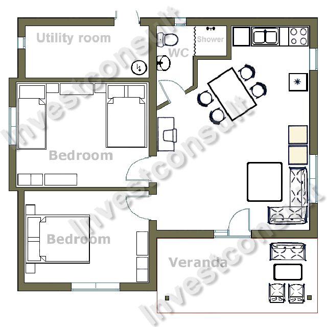 1 Bedroom Apartment Construction Plans