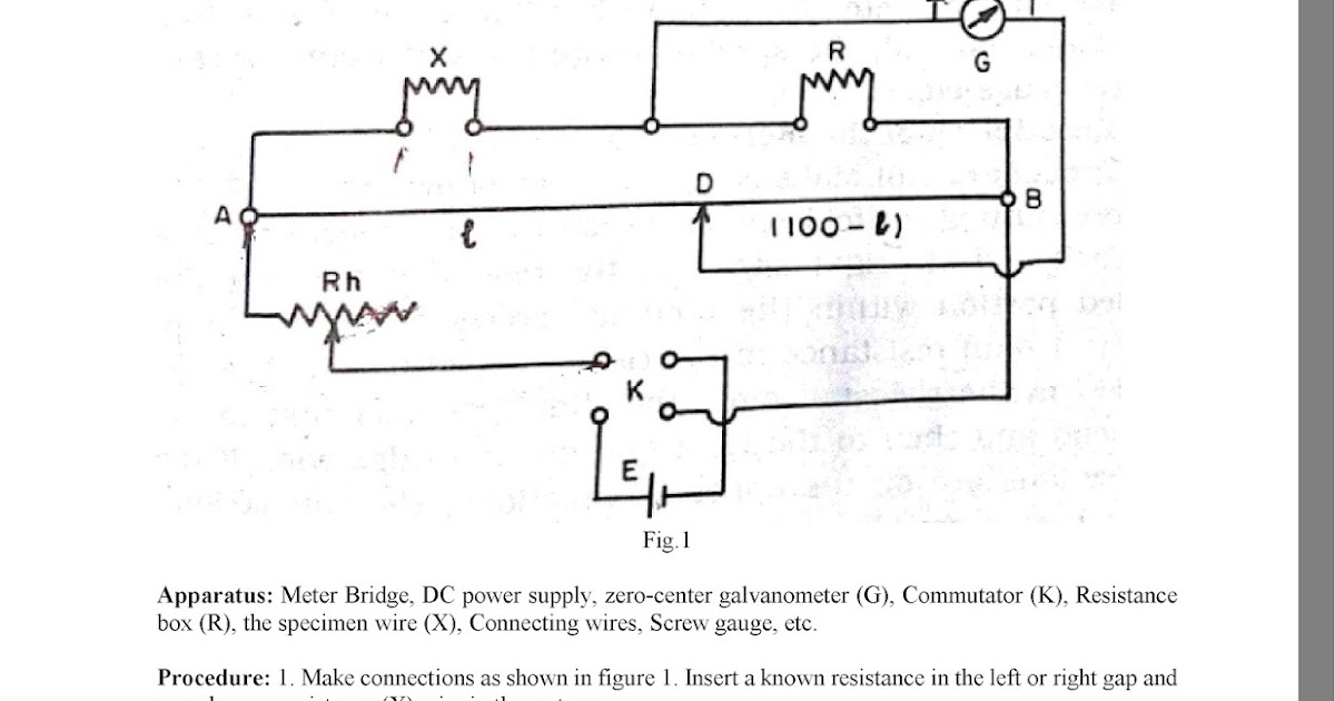 Expt.1 To determine the specific resistance of a wire using a meter bridge
