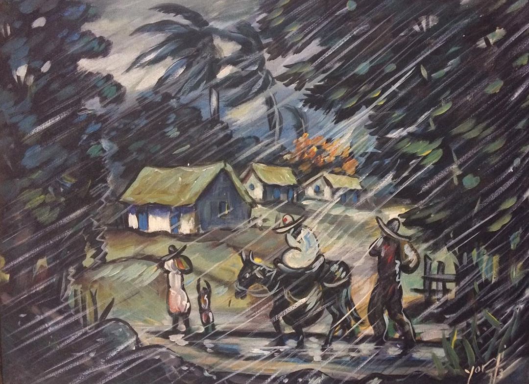 Yoryi Morel Familia en lluvia, 1973