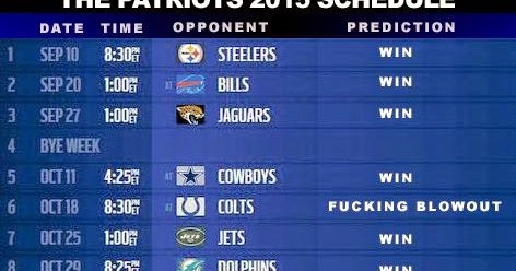 Masshole Sports: So, The Patriots Announced Their 2015 Schedule Last Night.