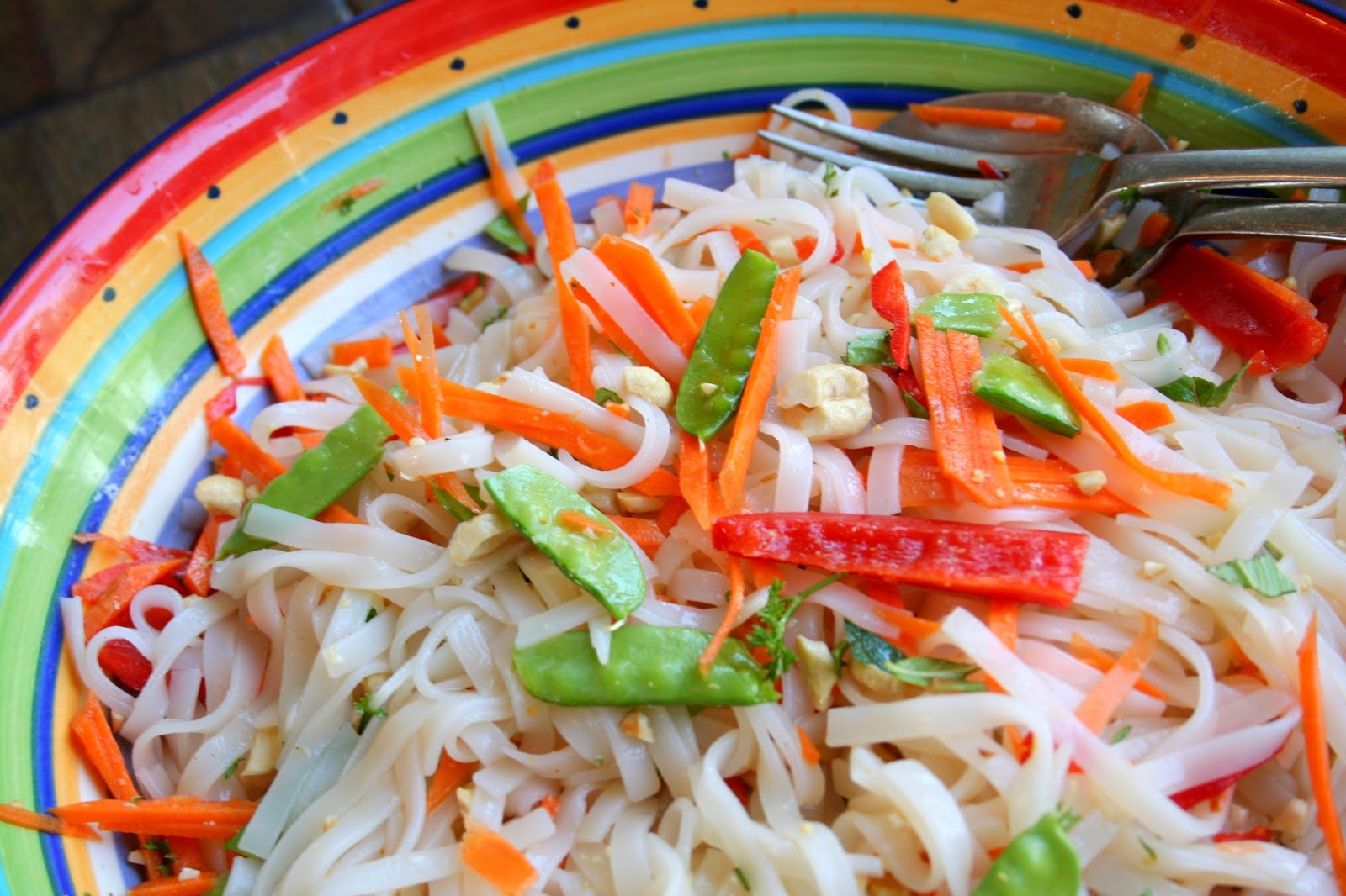 The Healthy Happy Wife Asian Rice Noodle Salad (Gluten and Dairy Free)