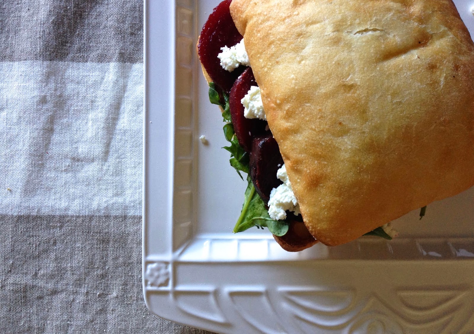 Roasted Beet, Arugula & Goat Cheese Sandwich